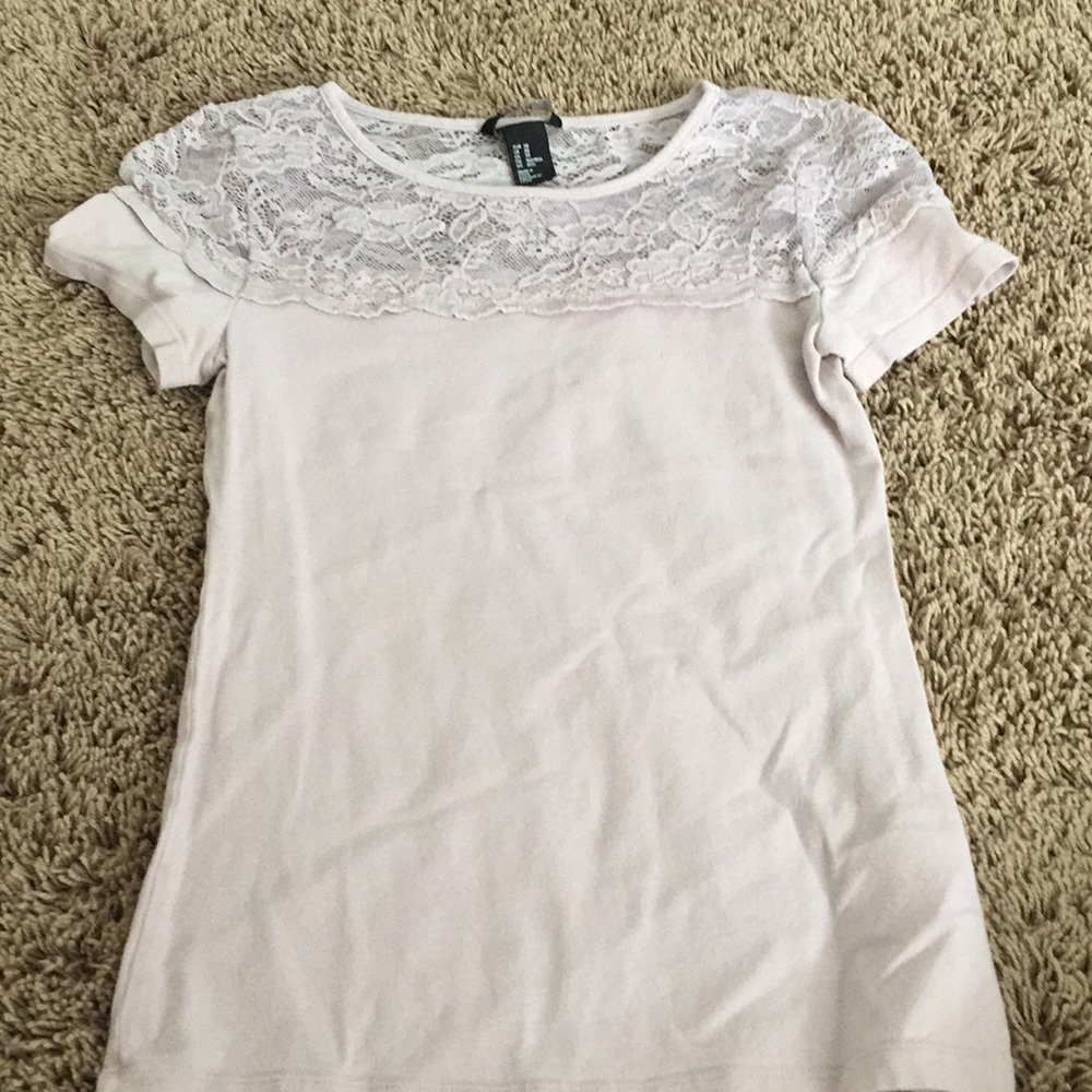 Purple grey lace top